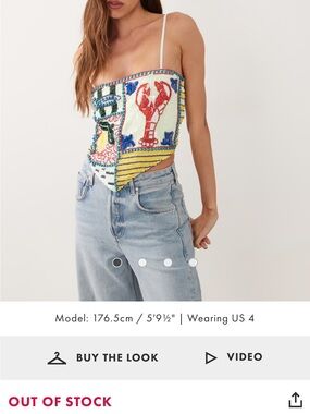 Beaded Sequin Lobster Handkerchief Cami Top - Multi